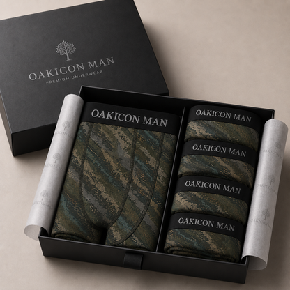 Oakicon Dark Forest Personalized Name Camo Boxer Briefs, Oakicon Camo Boxer Briefs