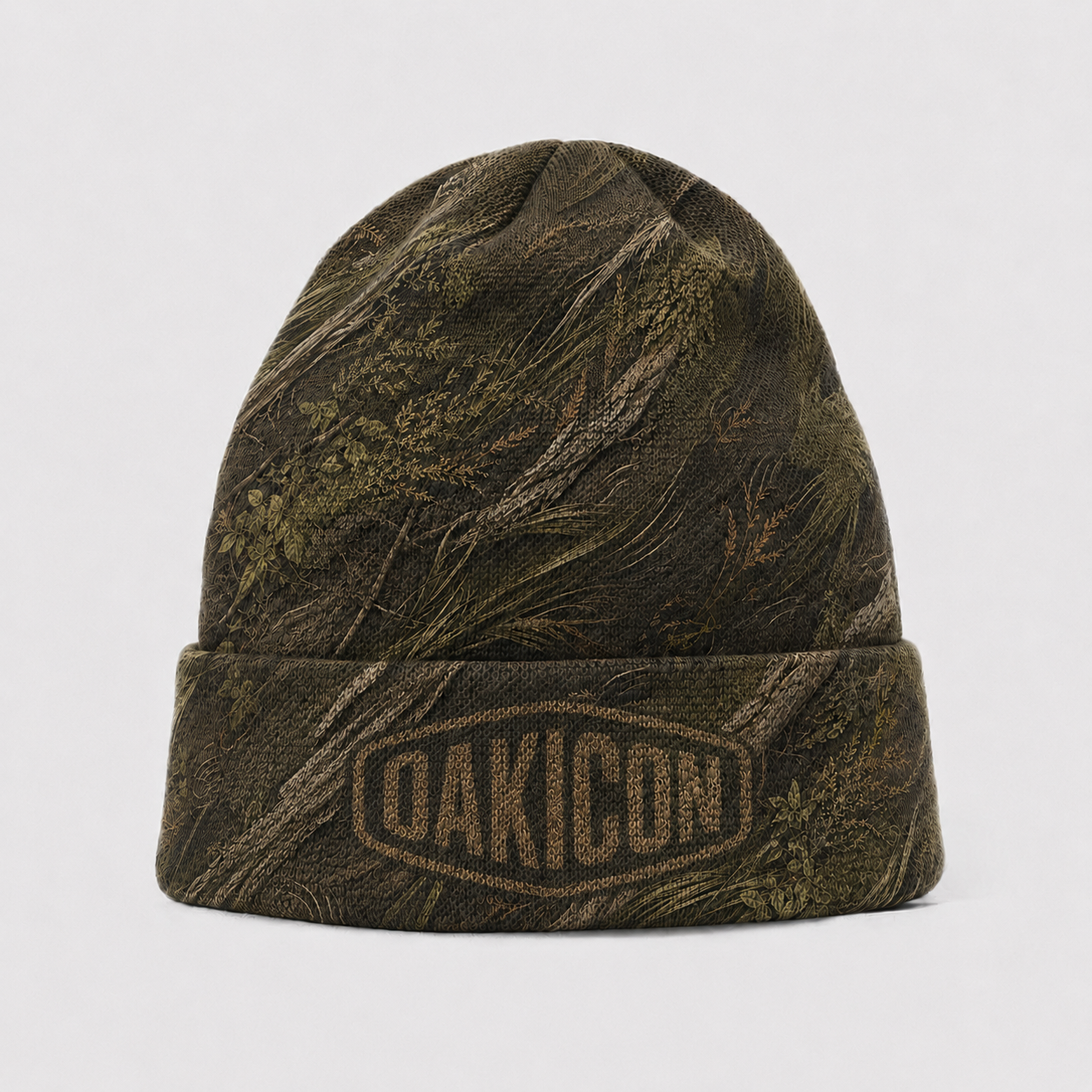 Oakicon Dark Marsh Personalized Name Camo Cuffed Beanie, Oakicon Camo Cuffed Beanie