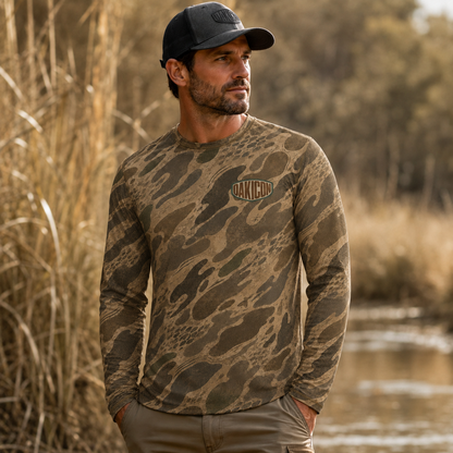 Oakicon Khaki Woodland Personalized Name Camo Long-sleeve, Oakicon Camo Long-sleeve