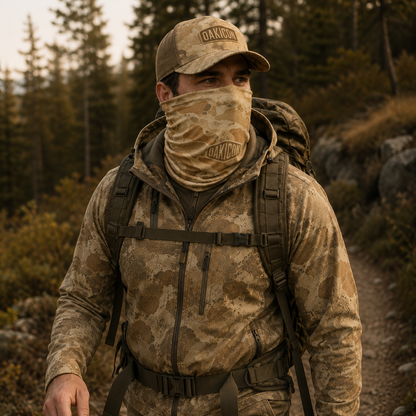 Oakicon Desert Sand Personalized Name Camo Neck Gaiter, Oakicon Camo Neck Gaiter