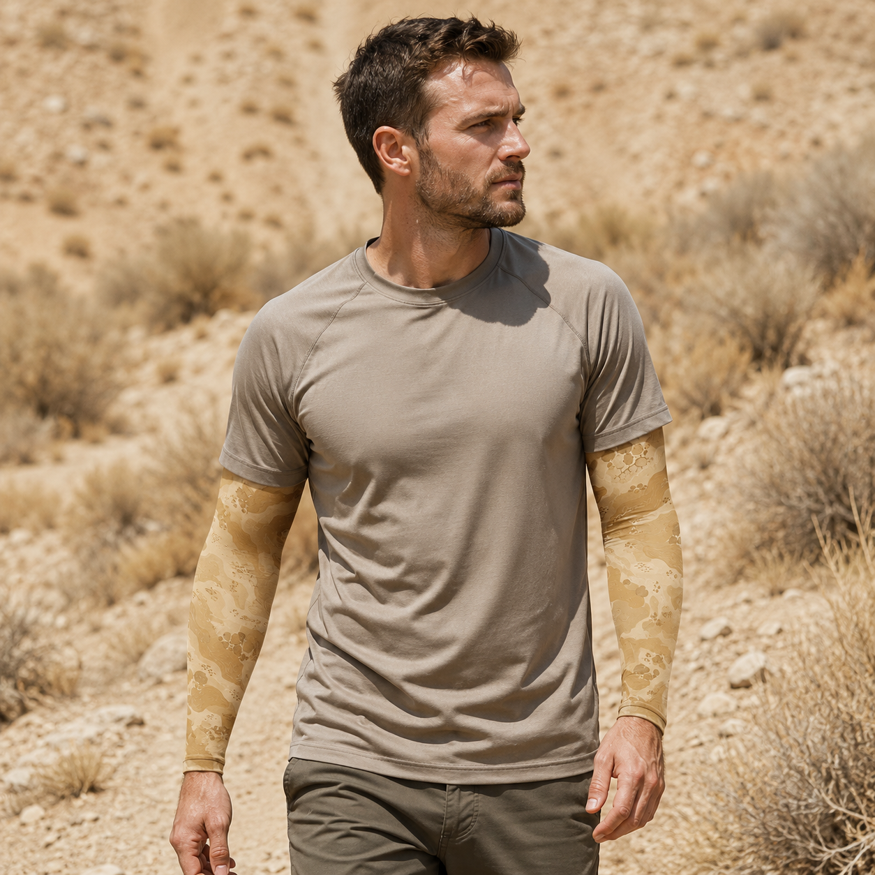 Oakicon Desert Sand Personalized Name Camo Temporary Sleeve, Oakicon Camo Temporary Sleeve