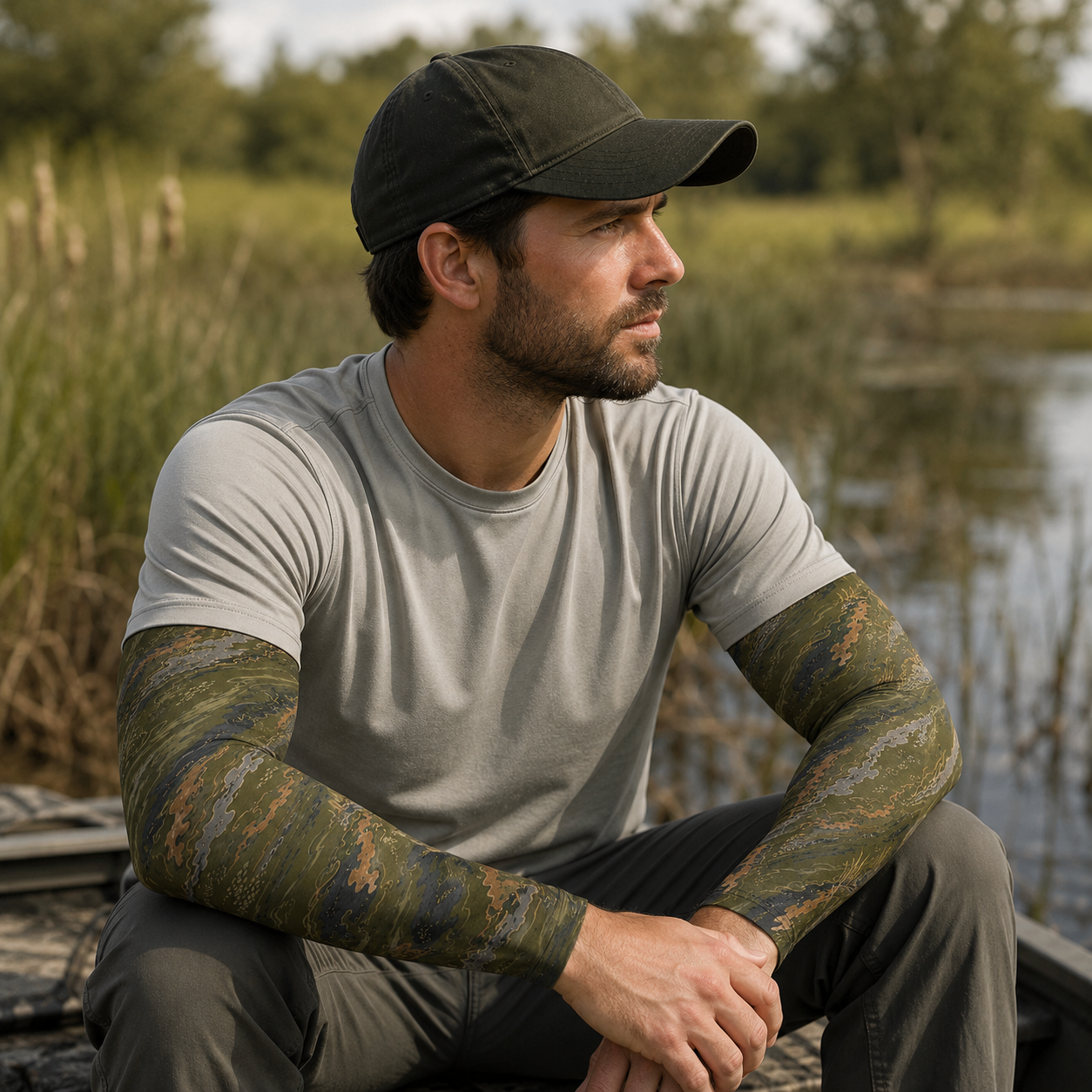 Oakicon Dark Olive Brush Personalized Name Camo Temporary Sleeve, Oakicon Camo Temporary Sleeve