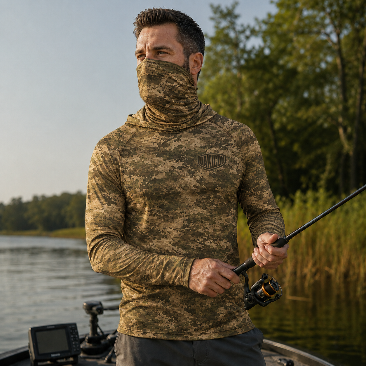 Oakicon Light Olive Brush Personalized Name Camo Hoodie Mask, Oakicon Camo Hoodie Mask