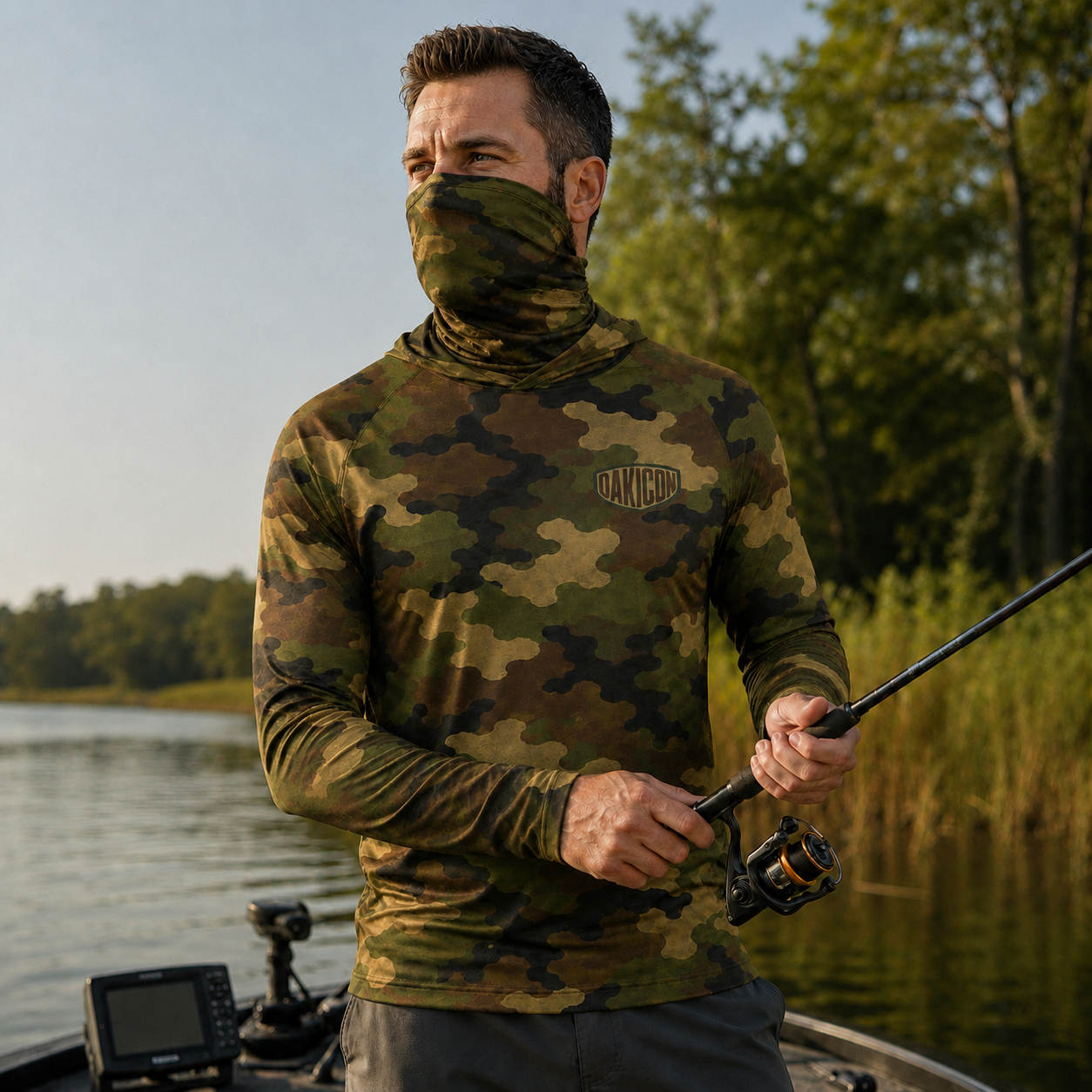 Oakicon Classic Woodland Personalized Name Camo Hoodie Mask, Oakicon Camo Hoodie Mask