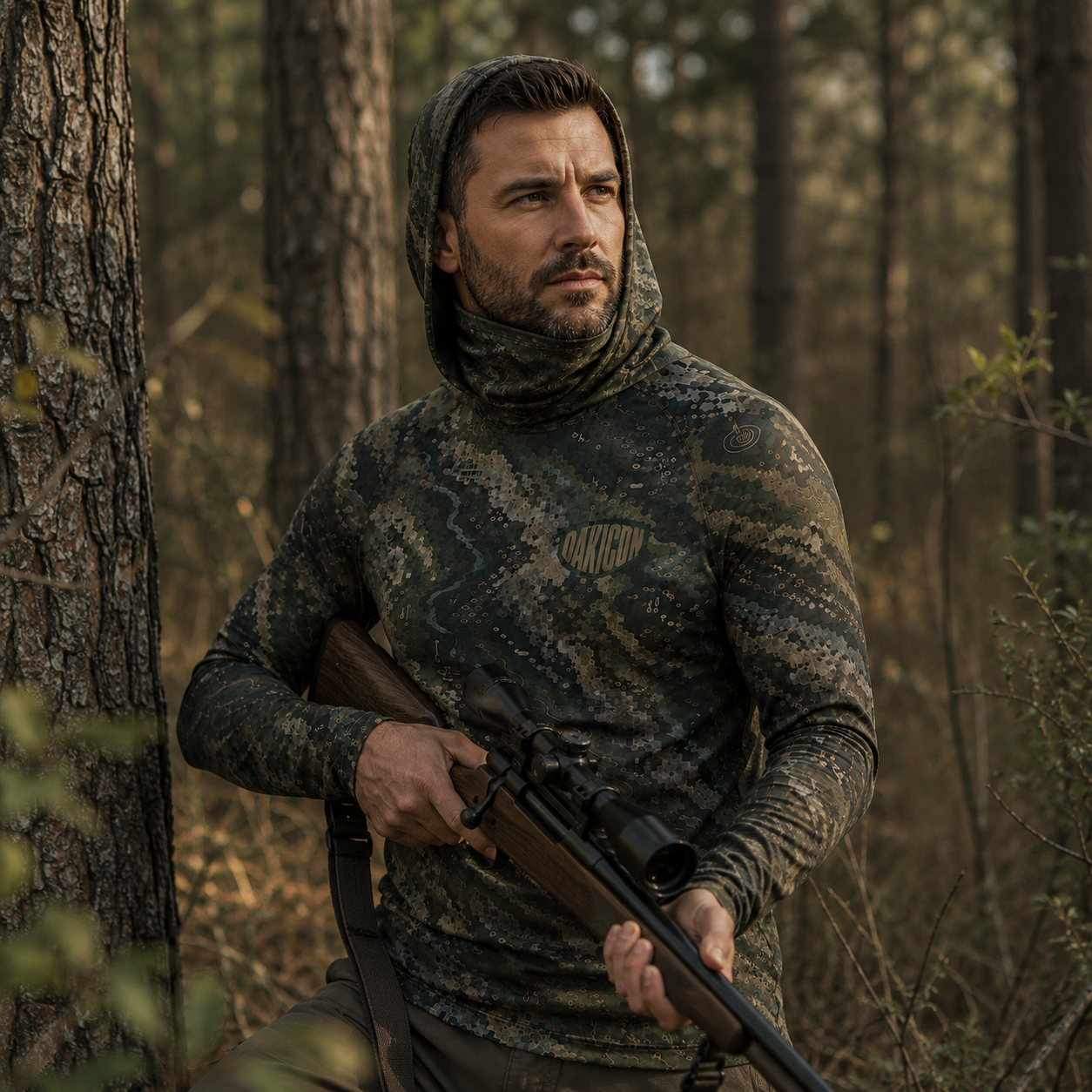 Oakicon Dark Forest Personalized Name Camo Hoodie Mask, Oakicon Camo Hoodie Mask