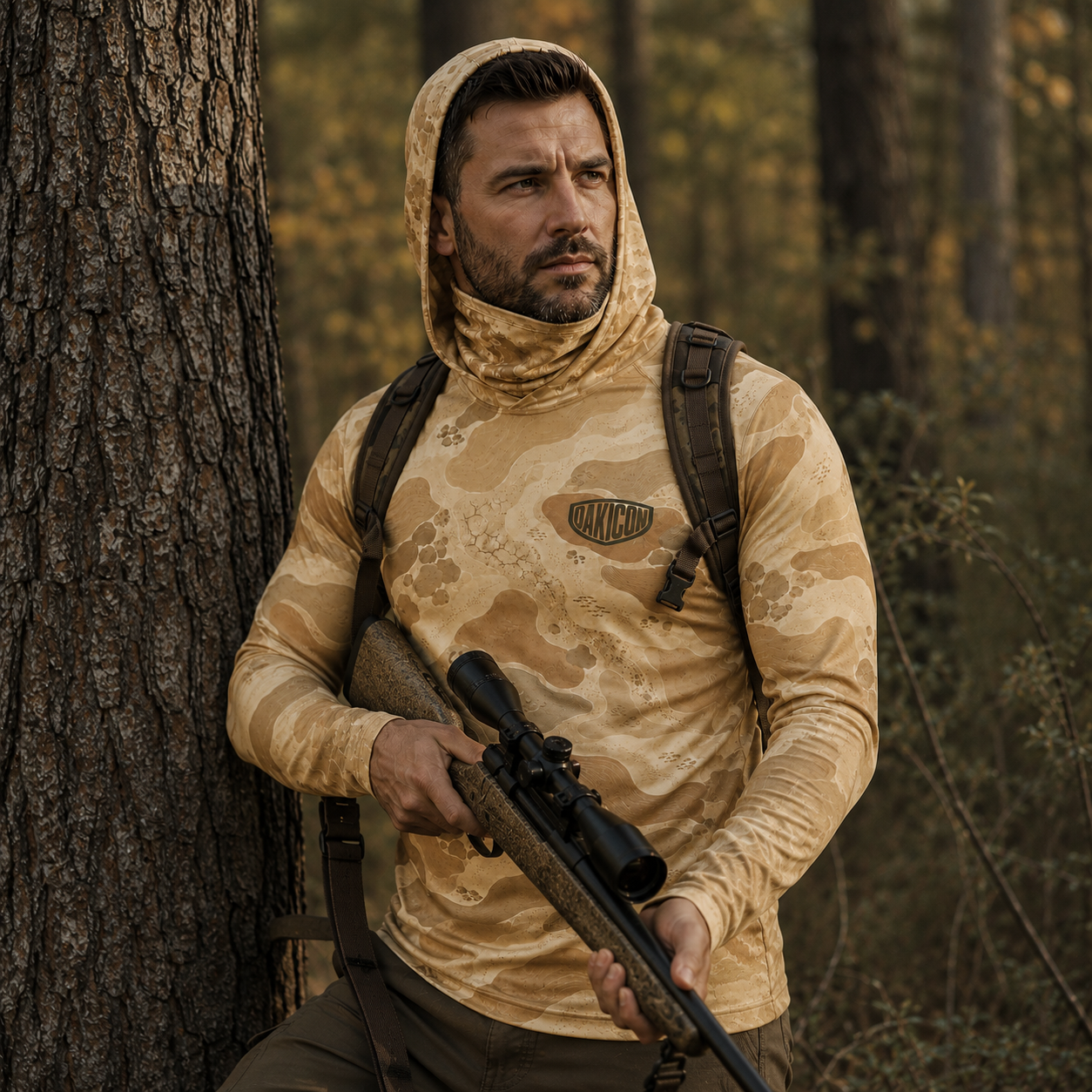 Oakicon Desert Sand Personalized Name Camo Hoodie Mask, Oakicon Camo Hoodie Mask