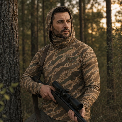 Oakicon Khaki Woodland Personalized Name Camo Hoodie Mask, Oakicon Camo Hoodie Mask