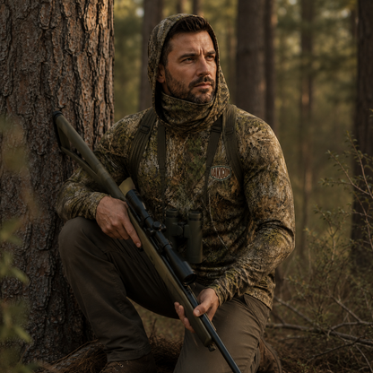 Oakicon Realistic Forest Personalized Name Camo Hoodie Mask, Oakicon Camo Hoodie Mask