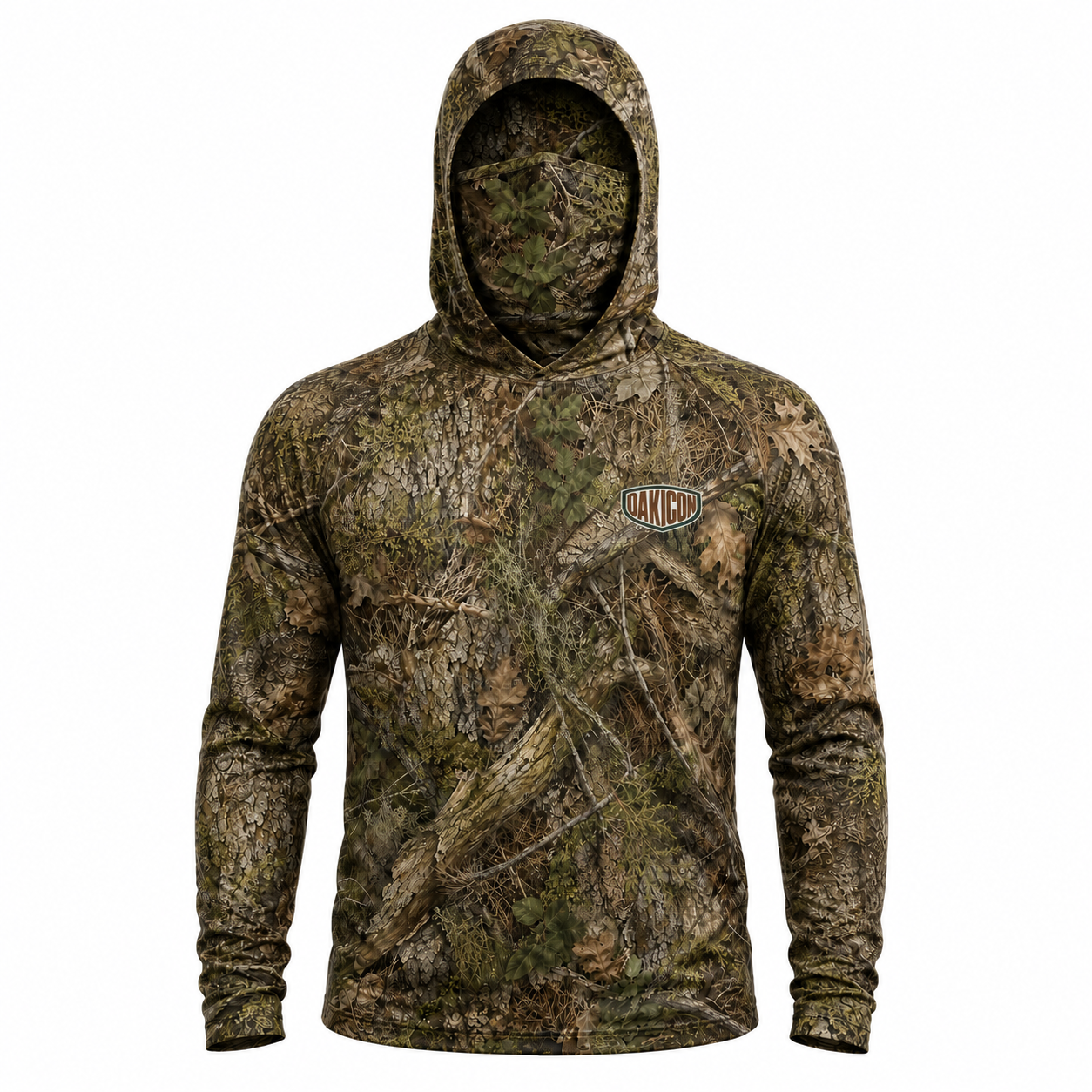 Oakicon Realistic Forest Personalized Name Camo Hoodie Mask, Oakicon Camo Hoodie Mask