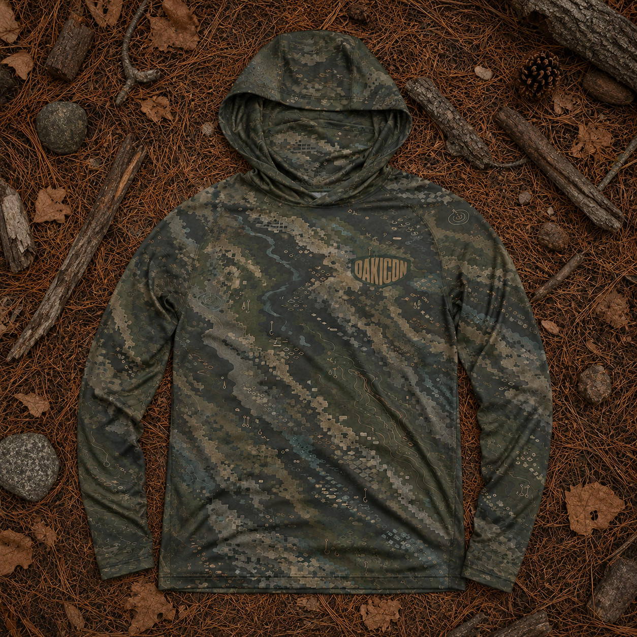Oakicon Dark Forest Personalized Name Camo Hoodie Mask, Oakicon Camo Hoodie Mask