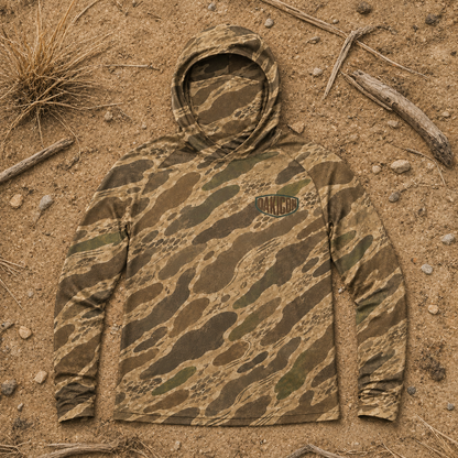 Oakicon Khaki Woodland Personalized Name Camo Hoodie Mask, Oakicon Camo Hoodie Mask