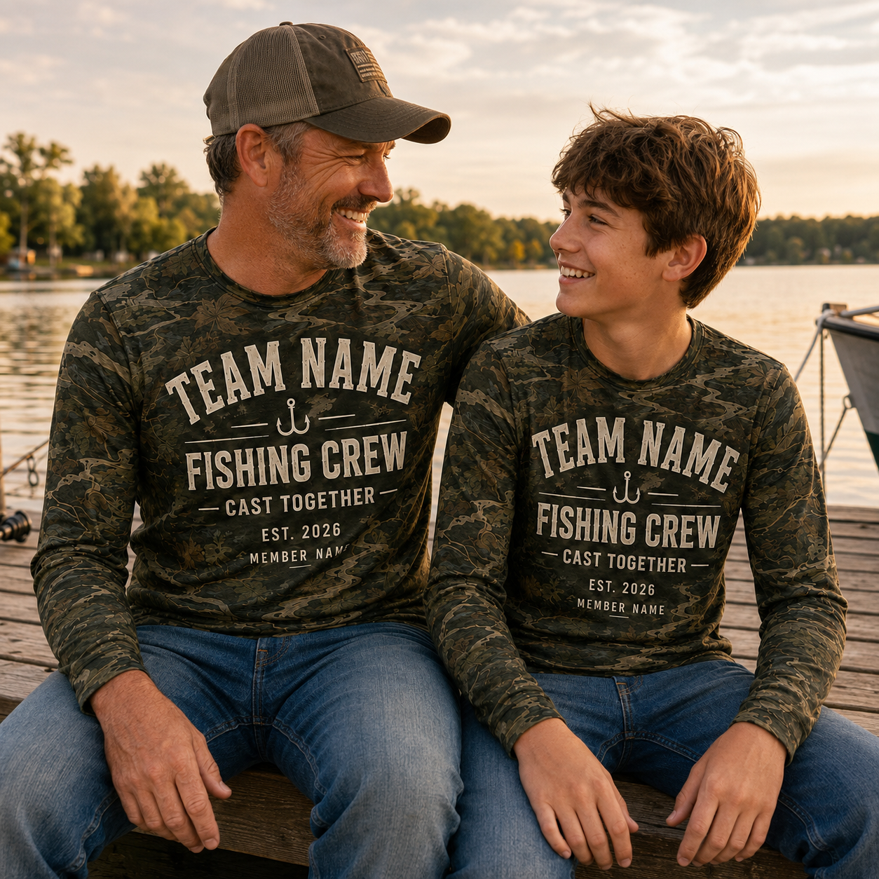 Oakicon East Texas Sweetgum Personalized Name Camo Long-sleeve, Oakicon Camo Long-sleeve