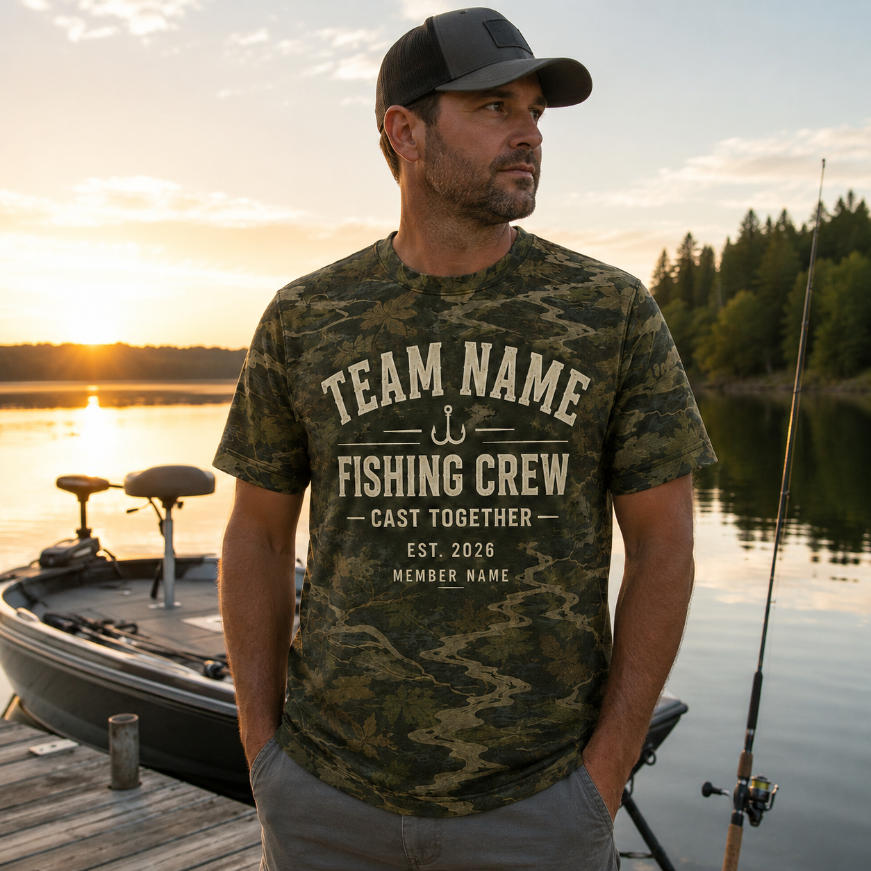 Oakicon East Texas Sweetgum Personalized Name Camo T-Shirt, Oakicon Camo T-Shirt