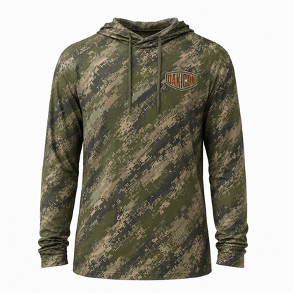 Oakicon Digital Woodland Personalized Name Camo Performance Hoodie, Oakicon Camo Performance Hoodie