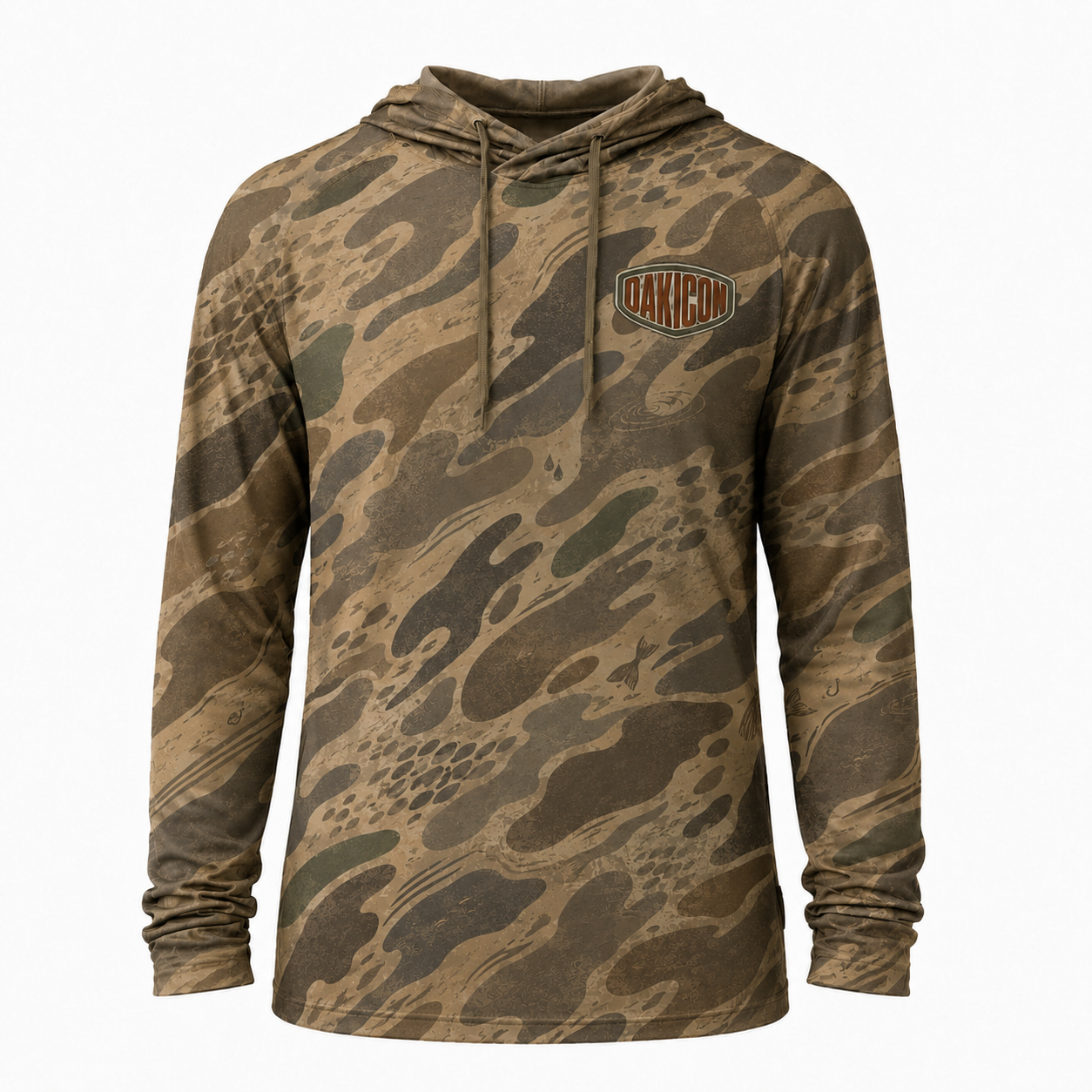 Oakicon Khaki Woodland Personalized Name Camo Performance Hoodie, Oakicon Camo Performance Hoodie