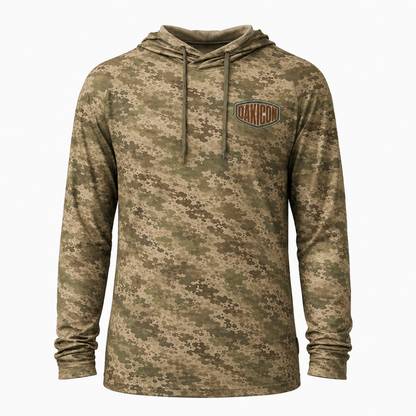 Oakicon Light Olive Brush Personalized Name Camo Performance Hoodie, Oakicon Camo Performance Hoodie