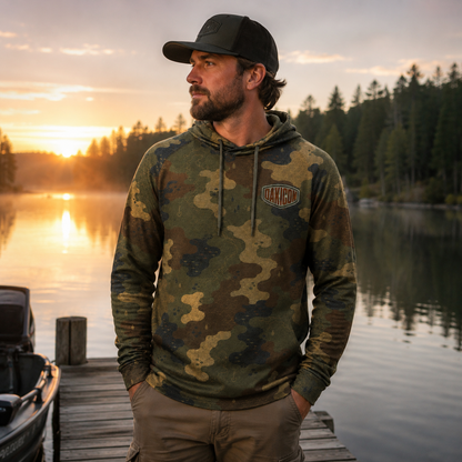 Oakicon Dark Frogskin Personalized Name Camo Performance Hoodie, Oakicon Camo Performance Hoodie