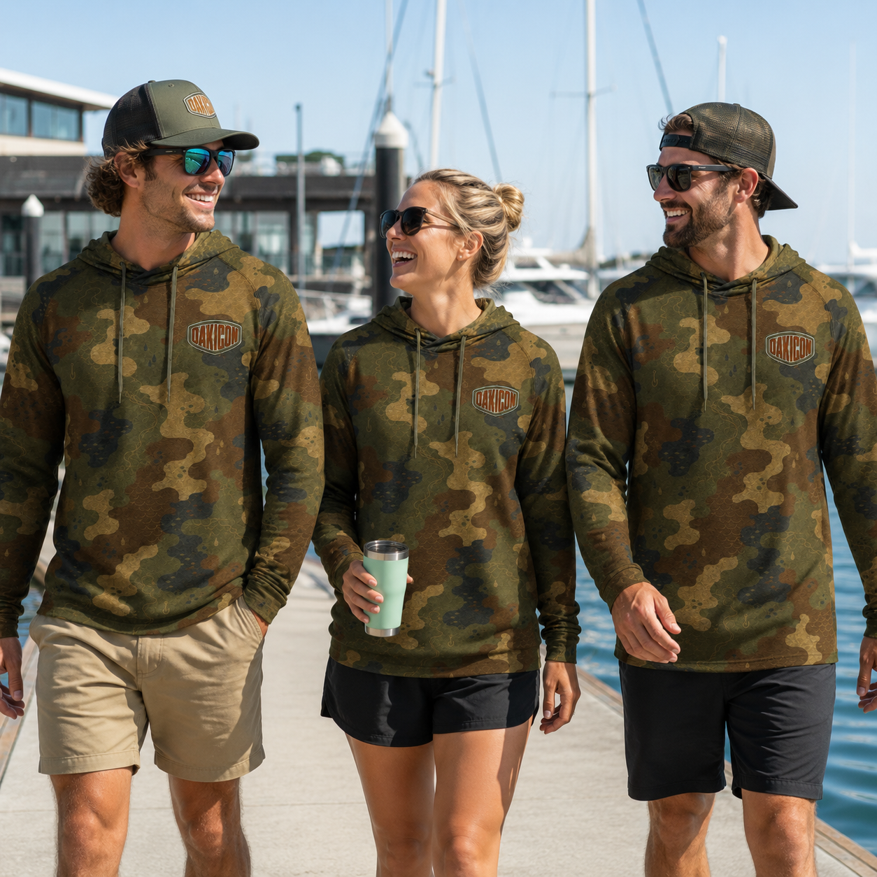 Oakicon Dark Frogskin Personalized Name Camo Performance Hoodie, Oakicon Camo Performance Hoodie