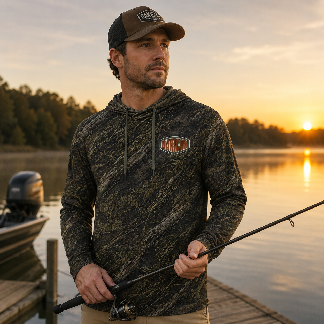 Oakicon Dark Marsh Personalized Name Camo Performance Hoodie, Oakicon Camo Performance Hoodie