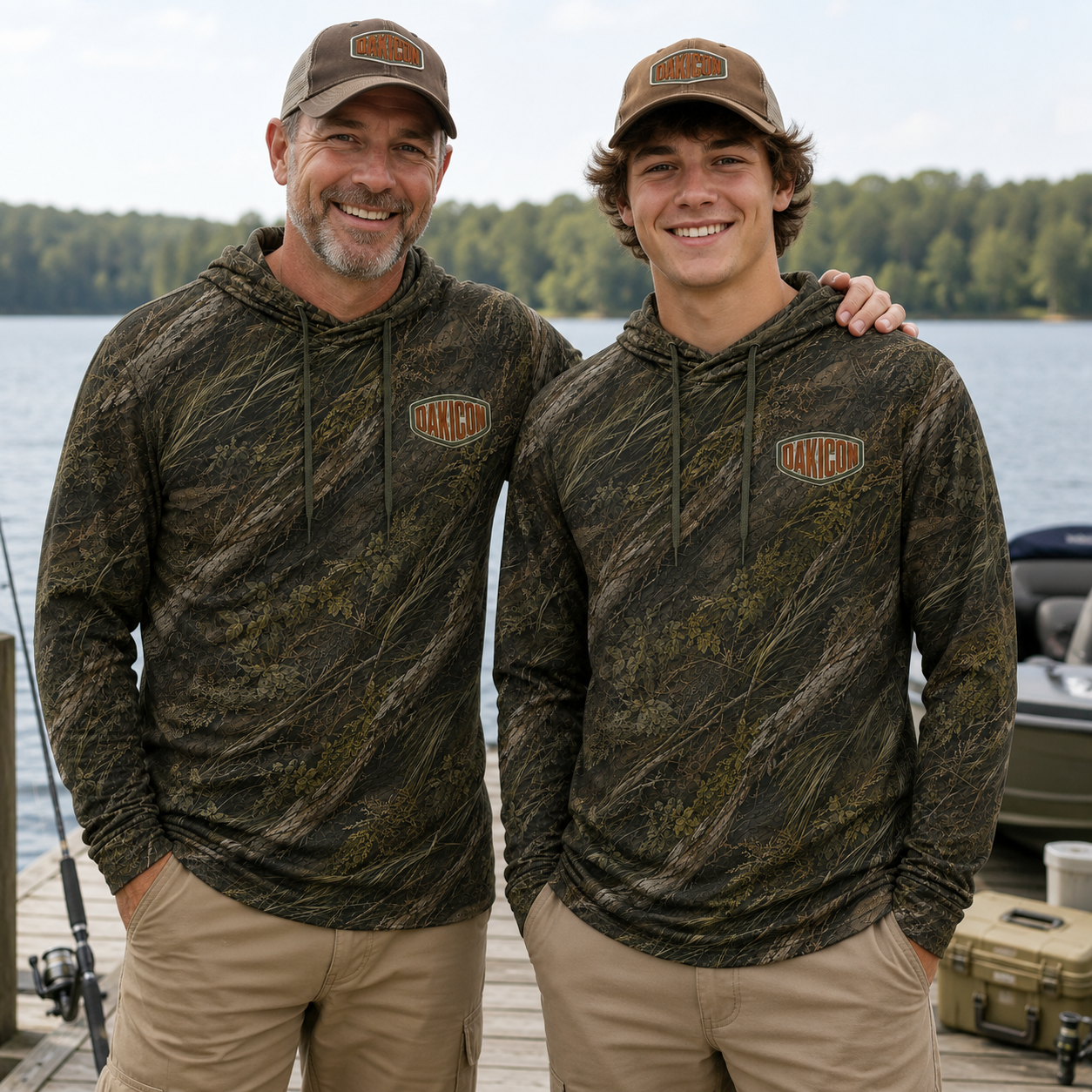 Oakicon Dark Marsh Personalized Name Camo Performance Hoodie, Oakicon Camo Performance Hoodie