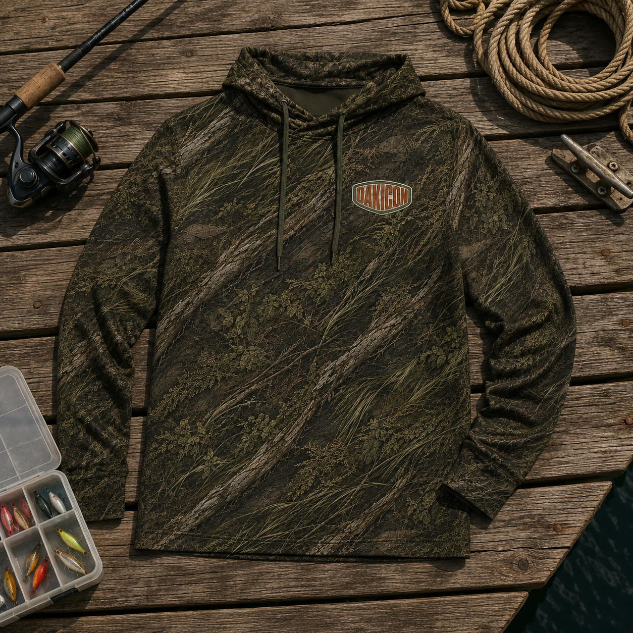 Oakicon Dark Marsh Personalized Name Camo Performance Hoodie, Oakicon Camo Performance Hoodie