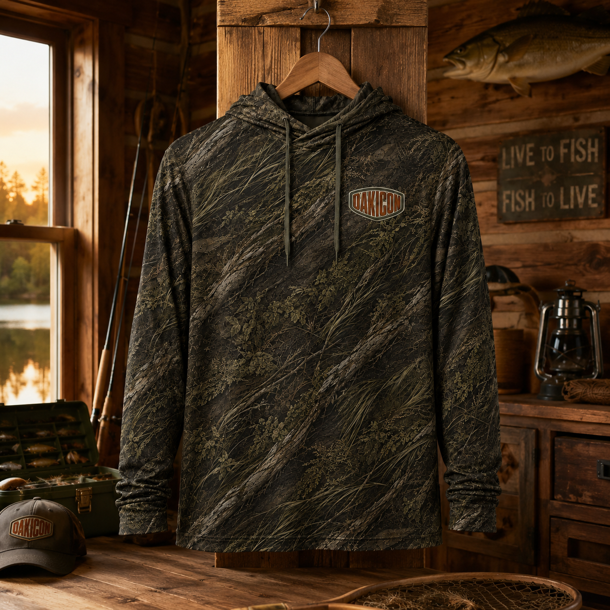Oakicon Dark Marsh Personalized Name Camo Performance Hoodie, Oakicon Camo Performance Hoodie