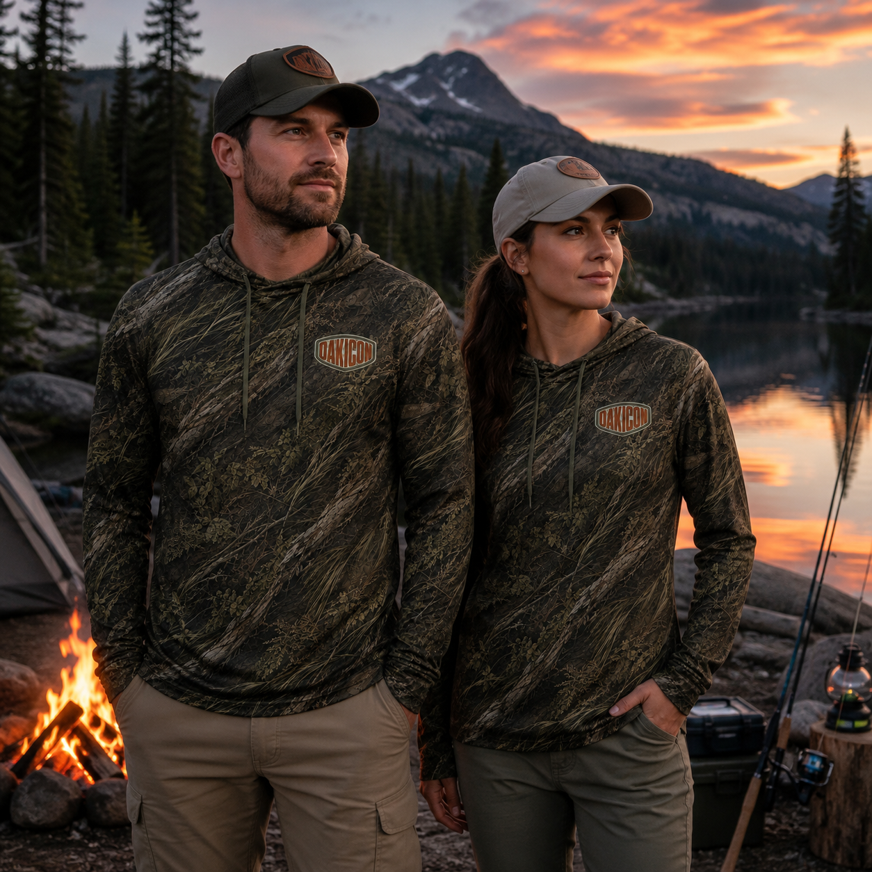 Oakicon Dark Marsh Personalized Name Camo Performance Hoodie, Oakicon Camo Performance Hoodie