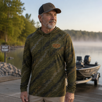 Oakicon Dark Olive Brush Personalized Name Camo Performance Hoodie, Oakicon Camo Performance Hoodie