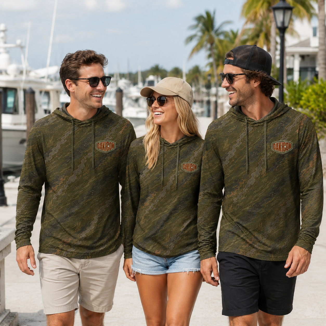 Oakicon Dark Olive Brush Personalized Name Camo Performance Hoodie, Oakicon Camo Performance Hoodie