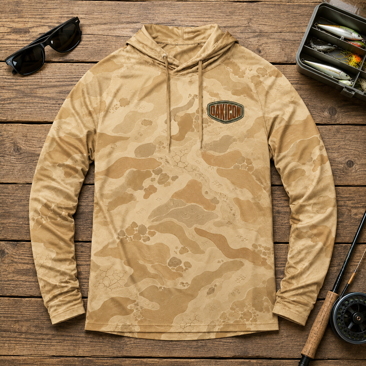 Oakicon Desert Sand Personalized Name Camo Performance Hoodie, Oakicon Camo Performance Hoodie