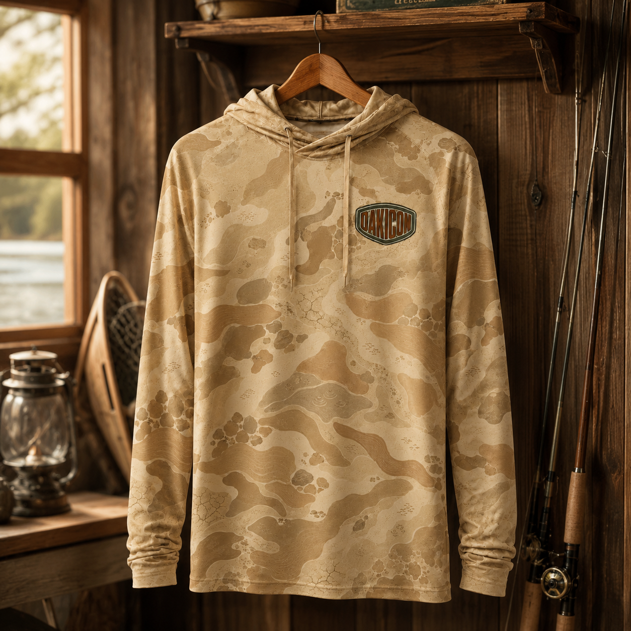 Oakicon Desert Sand Personalized Name Camo Performance Hoodie, Oakicon Camo Performance Hoodie