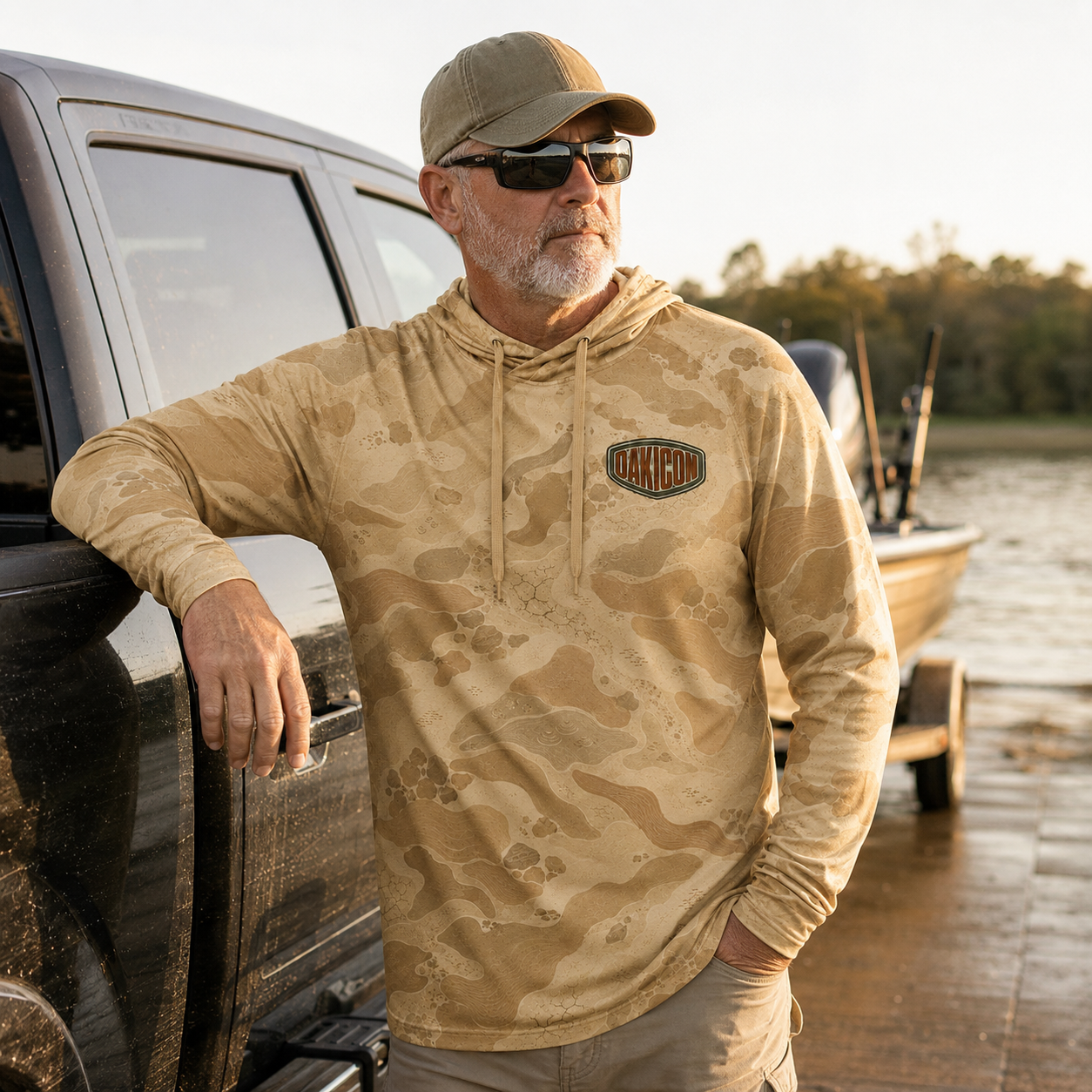 Oakicon Desert Sand Personalized Name Camo Performance Hoodie, Oakicon Camo Performance Hoodie