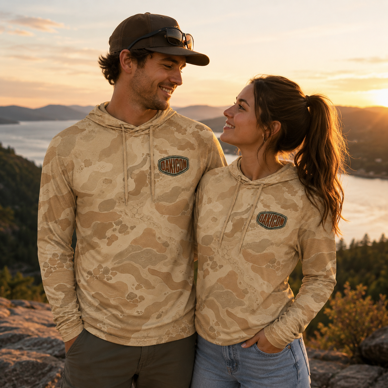 Oakicon Desert Sand Personalized Name Camo Performance Hoodie, Oakicon Camo Performance Hoodie