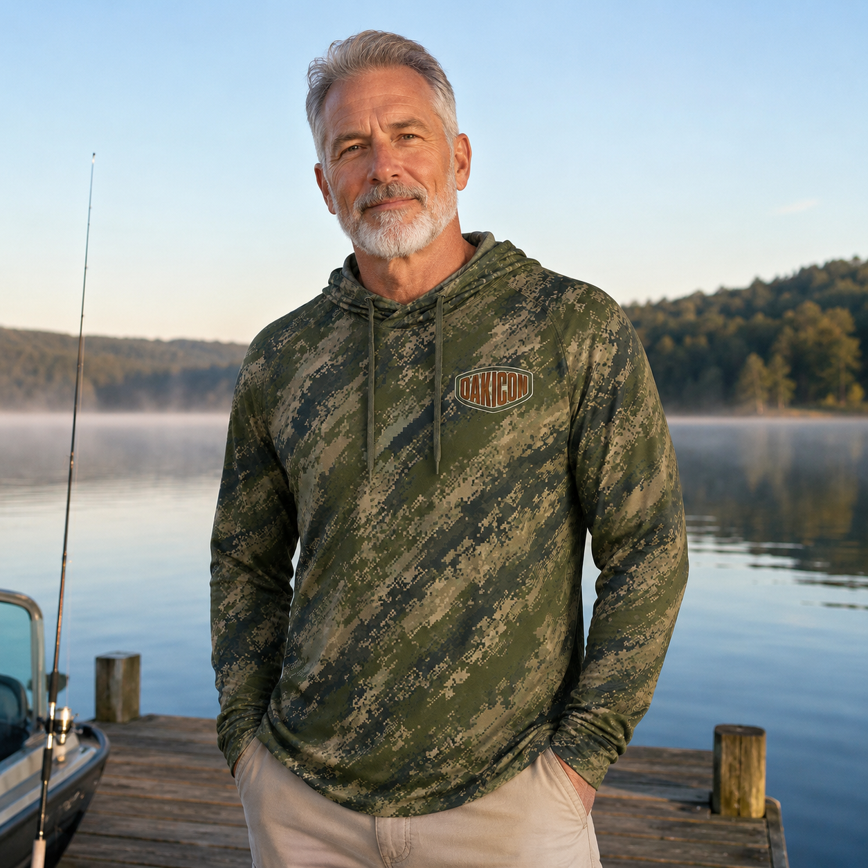 Oakicon Digital Woodland Personalized Name Camo Performance Hoodie, Oakicon Camo Performance Hoodie