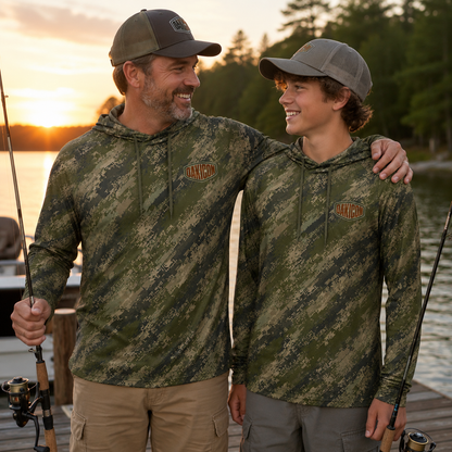 Oakicon Digital Woodland Personalized Name Camo Performance Hoodie, Oakicon Camo Performance Hoodie