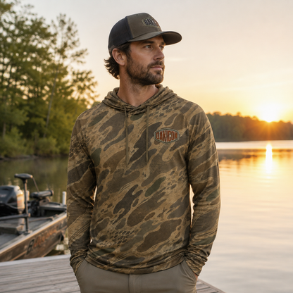 Oakicon Khaki Woodland Personalized Name Camo Performance Hoodie, Oakicon Camo Performance Hoodie