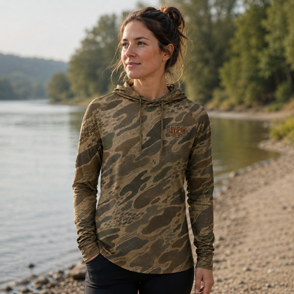 Oakicon Khaki Woodland Personalized Name Camo Performance Hoodie, Oakicon Camo Performance Hoodie