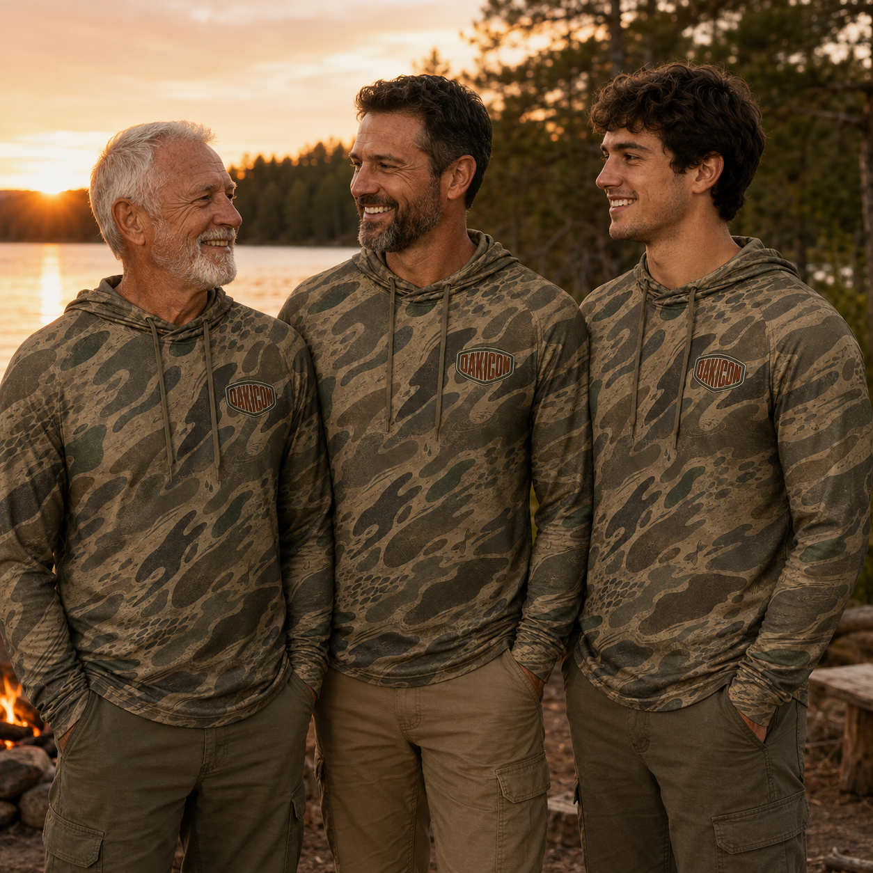 Oakicon Khaki Woodland Personalized Name Camo Performance Hoodie, Oakicon Camo Performance Hoodie