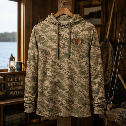 Oakicon Light Olive Brush Personalized Name Camo Performance Hoodie, Oakicon Camo Performance Hoodie