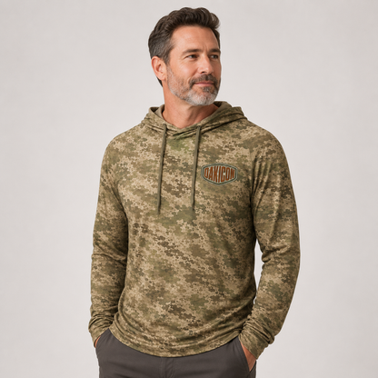 Oakicon Light Olive Brush Personalized Name Camo Performance Hoodie, Oakicon Camo Performance Hoodie