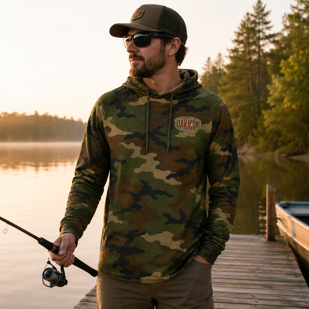 Oakicon Classic Woodland Personalized Name Camo Performance Hoodie, Oakicon Camo Performance Hoodie
