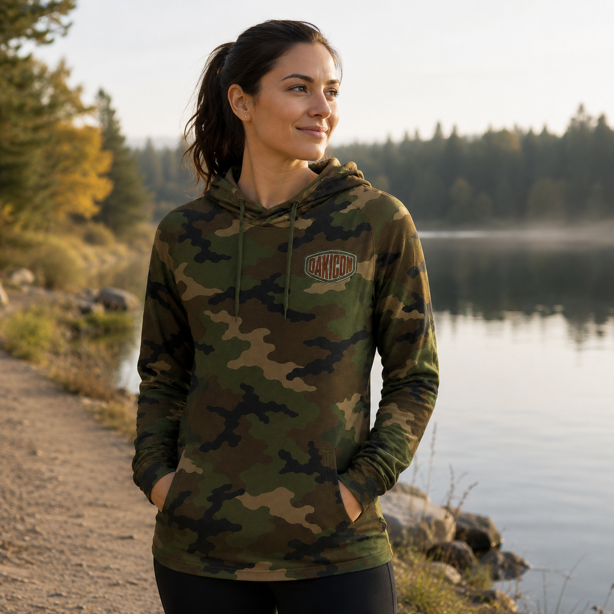 Oakicon Classic Woodland Personalized Name Camo Performance Hoodie, Oakicon Camo Performance Hoodie