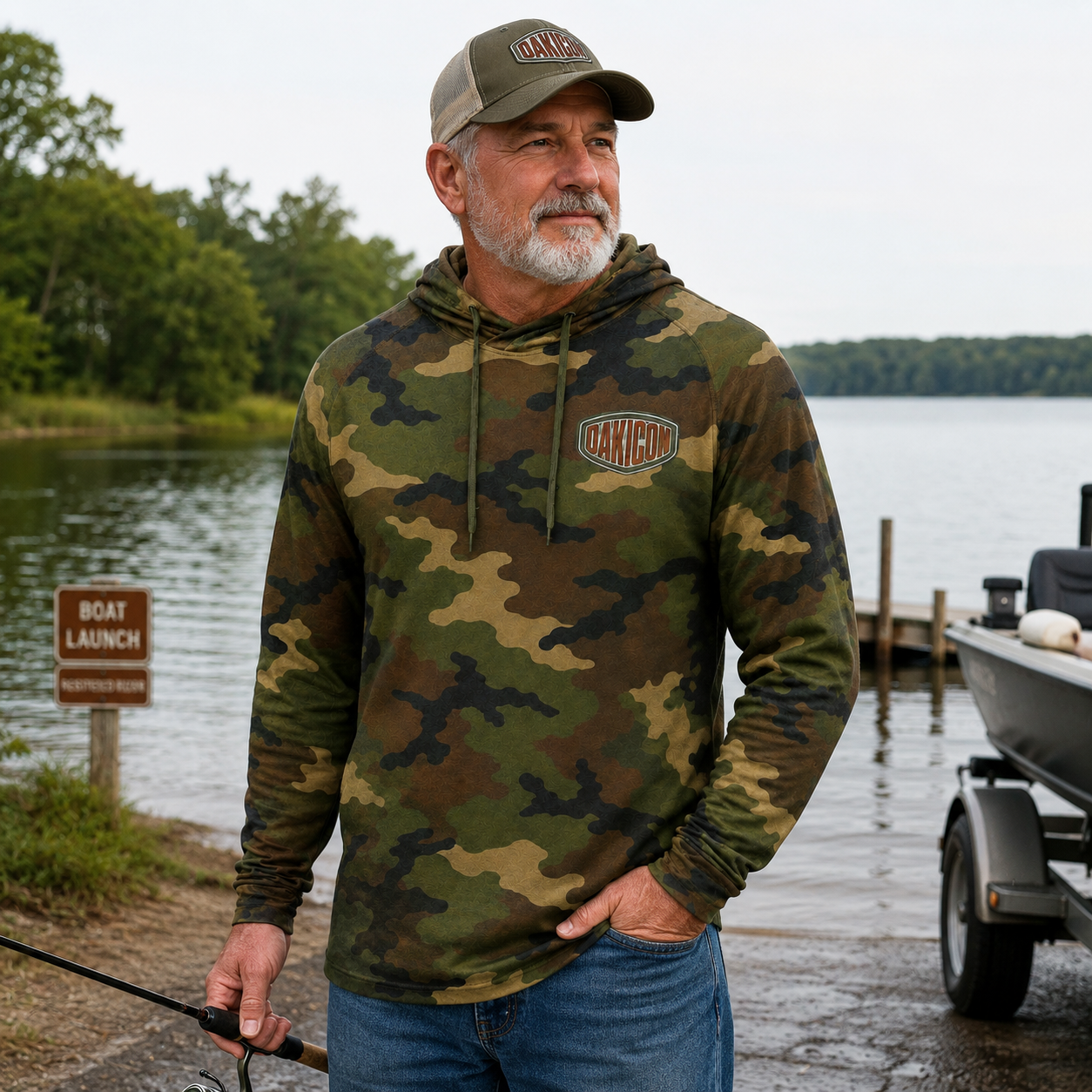 Oakicon Classic Woodland Personalized Name Camo Performance Hoodie, Oakicon Camo Performance Hoodie