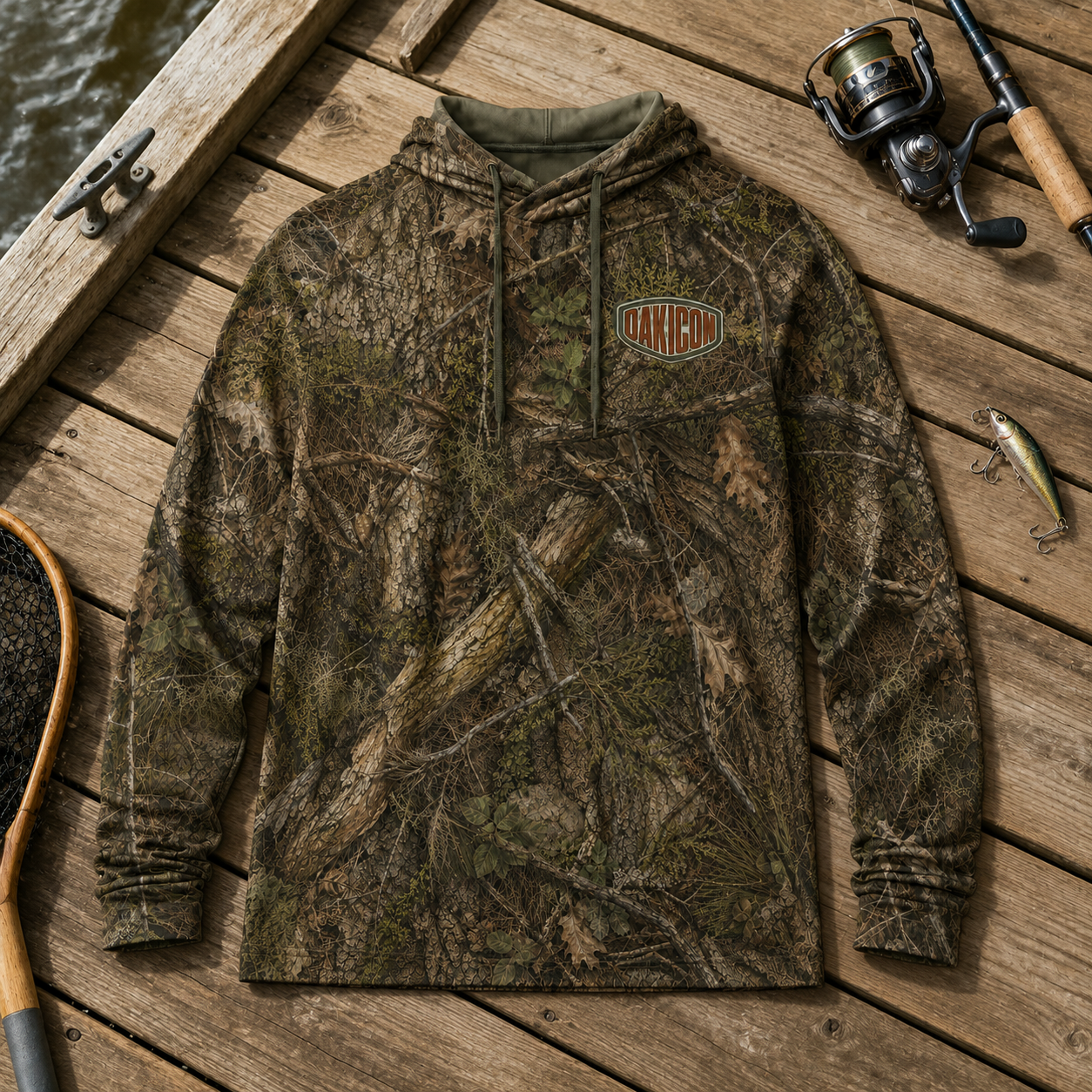 Oakicon Realistic Forest Personalized Name Camo Performance Hoodie, Oakicon Camo Performance Hoodie