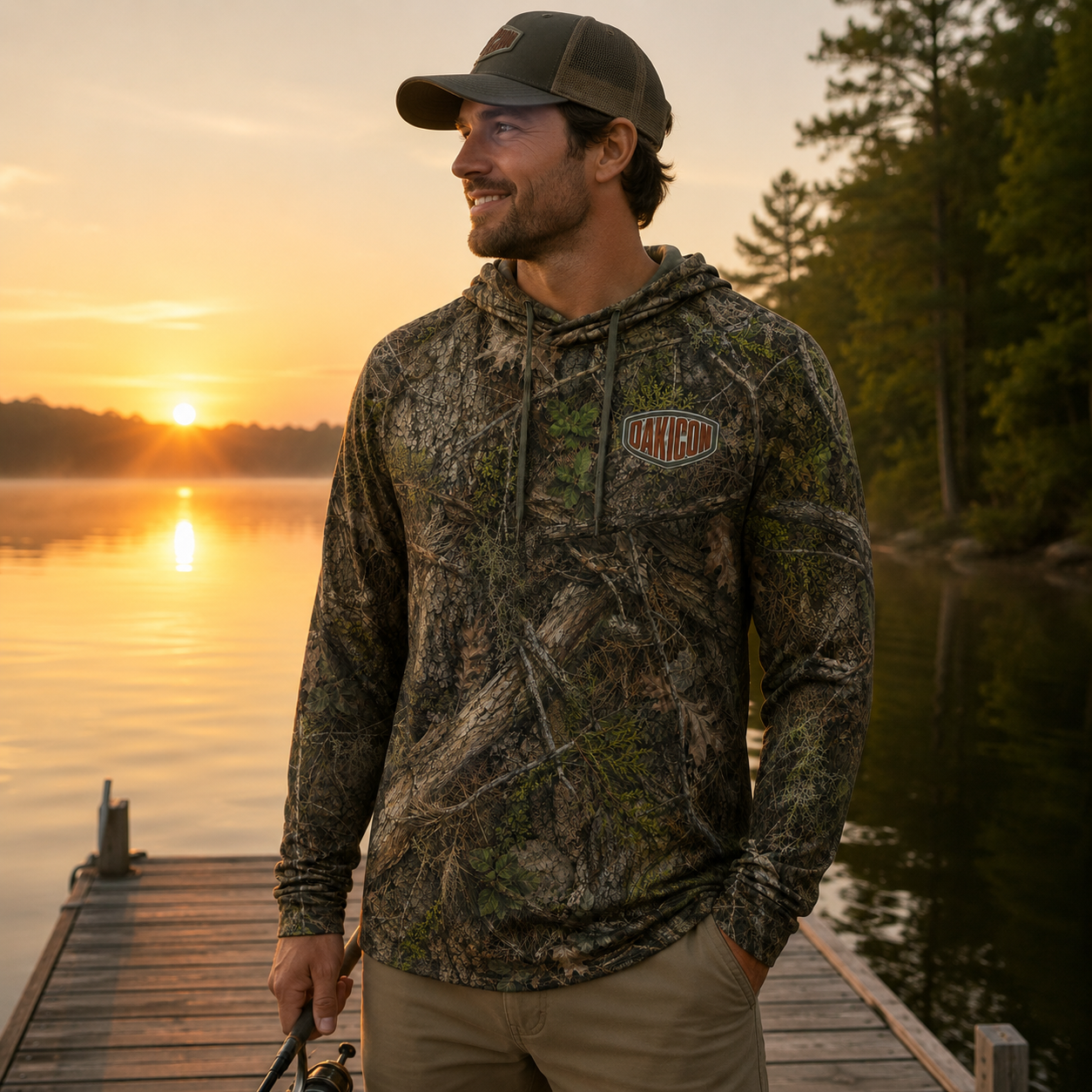 Oakicon Realistic Forest Personalized Name Camo Performance Hoodie, Oakicon Camo Performance Hoodie