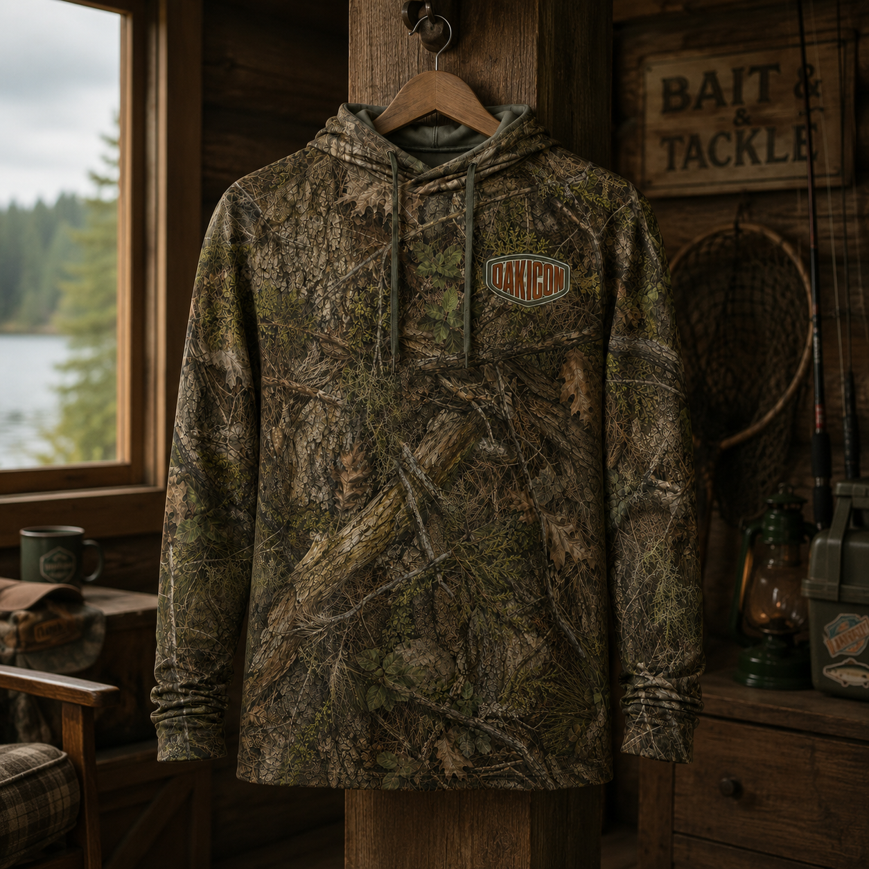 Oakicon Realistic Forest Personalized Name Camo Performance Hoodie, Oakicon Camo Performance Hoodie
