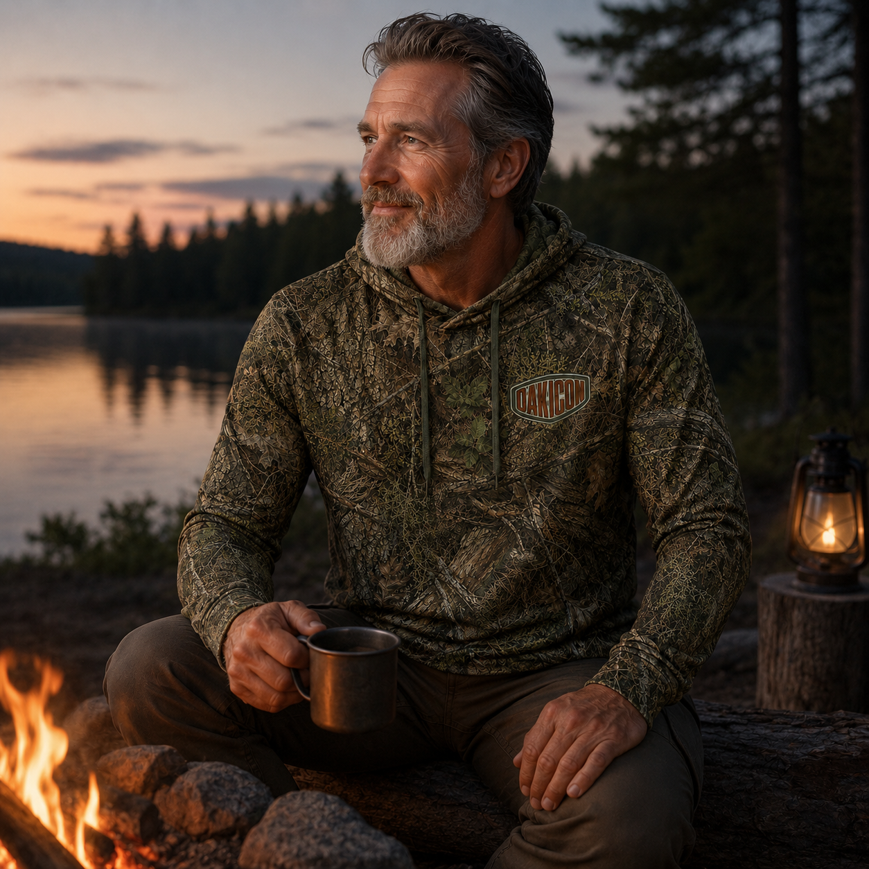 Oakicon Realistic Forest Personalized Name Camo Performance Hoodie, Oakicon Camo Performance Hoodie