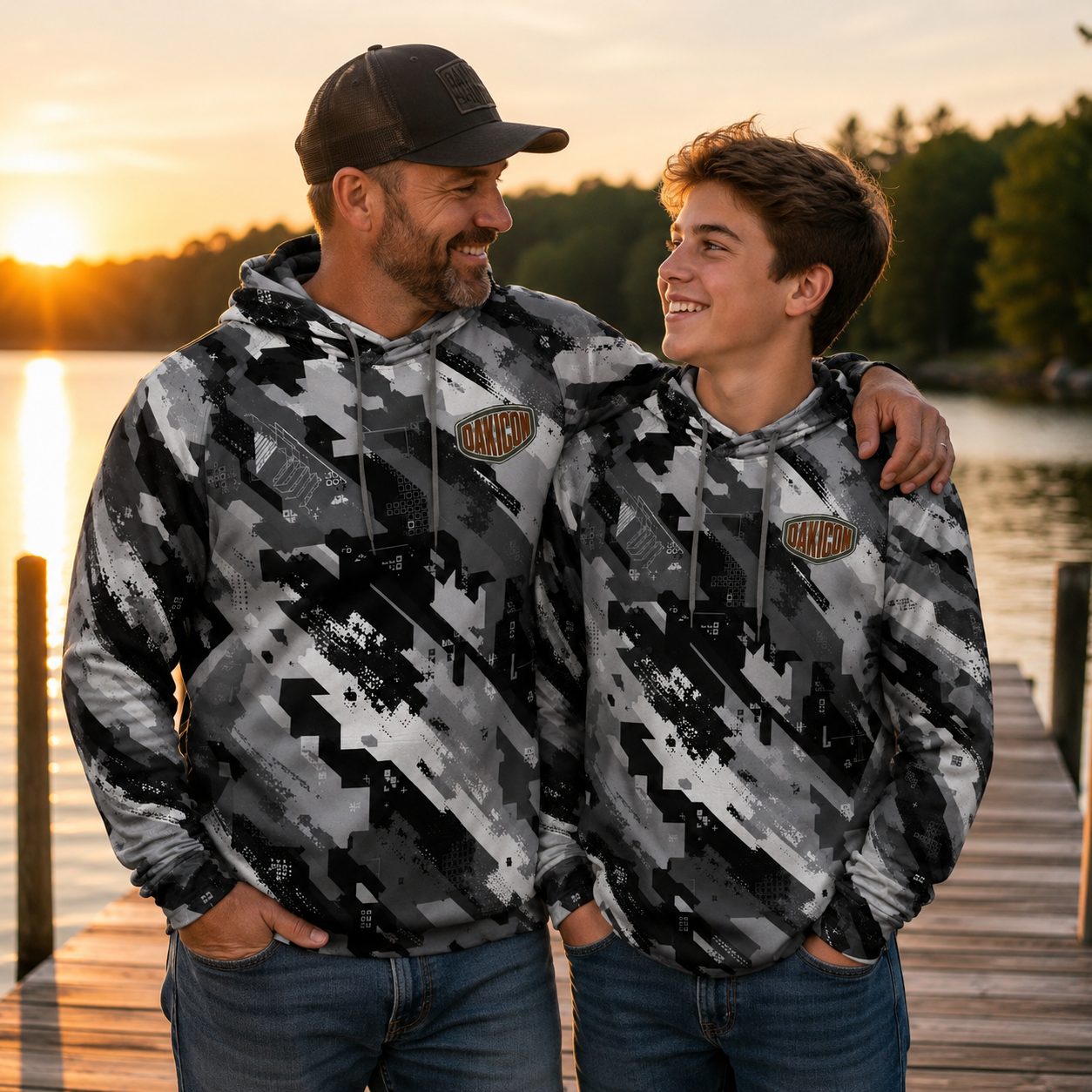 Oakicon Urban Digital Brush Personalized Name Camo Performance Hoodie, Oakicon Camo Performance Hoodie