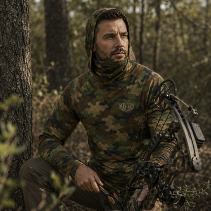 Oakicon Classic Woodland Personalized Name Camo Hoodie Mask, Oakicon Camo Hoodie Mask