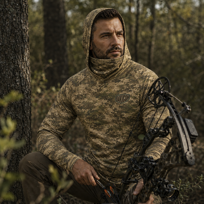 Oakicon Light Olive Brush Personalized Name Camo Hoodie Mask, Oakicon Camo Hoodie Mask